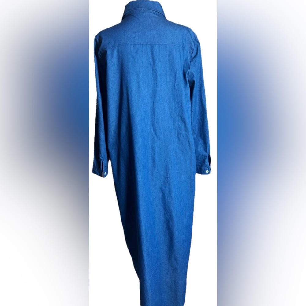 Blue Denim chambray Shirt Dress - Picture 5 of 5